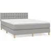 vidaXL Sommier à lattes de lit avec matelas Gris clair 140x190cm Tissu