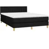 vidaXL Sommier à lattes de lit avec matelas Noir 140x190 cm Tissu