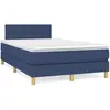 vidaXL Sommier à lattes de lit avec matelas Bleu 120x200 cm Tissu