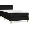 vidaXL Sommier à lattes de lit avec matelas Noir 90x190 cm Tissu