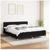 vidaXL Sommier à lattes de lit avec matelas Noir 160x200 cm Tissu
