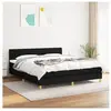 vidaXL Sommier à lattes de lit avec matelas Noir 180x200 cm Tissu