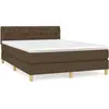 vidaXL Sommier à lattes de lit avec matelas Marron foncé 140x200 cm