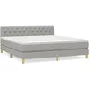 vidaXL Sommier à lattes de lit avec matelas Gris clair 160x200cm Tissu