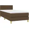 vidaXL Sommier à lattes de lit avec matelas Marron foncé 90x200 cm
