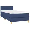 vidaXL Sommier à lattes de lit avec matelas Bleu 90x200 cm Tissu