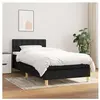 vidaXL Sommier à lattes de lit avec matelas Noir 100x200 cm Tissu