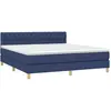 vidaXL Sommier à lattes de lit avec matelas Bleu 180x200 cm Tissu