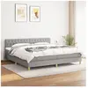 vidaXL Sommier à lattes de lit avec matelas Gris clair 200x200cm Tissu
