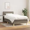 vidaXL Sommier à lattes de lit avec matelas Taupe 100x200 cm Tissu