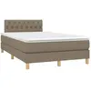vidaXL Sommier à lattes de lit avec matelas Taupe 120x200 cm Tissu
