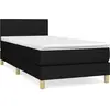 vidaXL Sommier à lattes de lit avec matelas Noir 90x190 cm Tissu