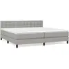 vidaXL Sommier à lattes de lit avec matelas Gris clair 200x200cm Tissu