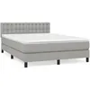 vidaXL Sommier à lattes de lit avec matelas Gris clair 140x190cm Tissu