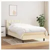 vidaXL Sommier à lattes de lit avec matelas Crème 100x200 cm Tissu