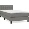 vidaXL Sommier à lattes de lit avec matelas Gris foncé 100x200cm Tissu