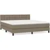 vidaXL Sommier à lattes de lit avec matelas Taupe 160x200 cm Tissu