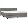 vidaXL Sommier à lattes de lit avec matelas Gris foncé 180x200cm Tissu