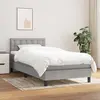 vidaXL Sommier à lattes de lit et matelas Gris clair 90x190 cm Tissu