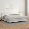 vidaXL Sommier à lattes de lit avec matelas Blanc 200x200cm Similicuir