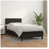 vidaXL Sommier à lattes de lit avec matelas Noir 90x190 cm Similicuir