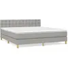 vidaXL Sommier à lattes de lit avec matelas Gris clair 180x200cm Tissu