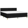 vidaXL Sommier à lattes de lit avec matelas Noir 160x200 cm Tissu
