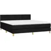 vidaXL Sommier à lattes de lit avec matelas Noir 180x200 cm Tissu