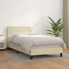 VIDAXL Lit à sommier tapissier avec matelas Crème 100x200cm Similicuir