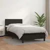 vidaXL Sommier à lattes de lit avec matelas Noir 100x200 cm Similicuir