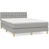 vidaXL Sommier à lattes de lit avec matelas Gris clair 140x200cm Tissu