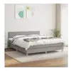 vidaXL Sommier à lattes de lit avec matelas Gris clair 180x200cm Tissu