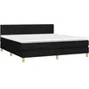 vidaXL Sommier à lattes de lit avec matelas Noir 160x200 cm Tissu