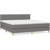 vidaXL Sommier à lattes de lit avec matelas Gris foncé 180x200cm Tissu