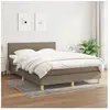 vidaXL Sommier à lattes de lit avec matelas Taupe 140x200 cm Tissu