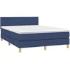 vidaXL Sommier à lattes de lit avec matelas Bleu 140x200 cm Tissu