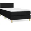 vidaXL Sommier à lattes de lit avec matelas Noir 90x200 cm Tissu