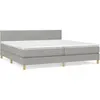 vidaXL Sommier à lattes de lit avec matelas Gris clair 200x200cm Tissu
