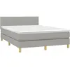 vidaXL Sommier à lattes de lit avec matelas Gris clair 140x190cm Tissu