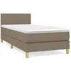 vidaXL Sommier à lattes de lit avec matelas Taupe 100x200 cm Tissu