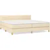 vidaXL Sommier à lattes de lit avec matelas Crème 200x200 cm Tissu