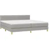 vidaXL Sommier à lattes de lit avec matelas Gris clair 200x200cm Tissu