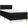 vidaXL Sommier à lattes de lit avec matelas Noir 90x200 cm Tissu