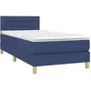 vidaXL Sommier à lattes de lit avec matelas Bleu 90x190 cm Tissu
