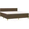 vidaXL Sommier à lattes de lit avec matelas Marron foncé 160x200 cm