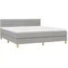vidaXL Sommier à lattes de lit avec matelas Gris clair 180x200cm Tissu