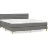 vidaXL Sommier à lattes de lit avec matelas Gris foncé 180x200cm Tissu
