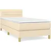 vidaXL Sommier à lattes de lit avec matelas Crème 80x200 cm Tissu
