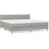 vidaXL Sommier à lattes de lit avec matelas Gris clair 200x200cm Tissu