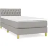 vidaXL Sommier à lattes de lit avec matelas Gris clair 100x200cm Tissu